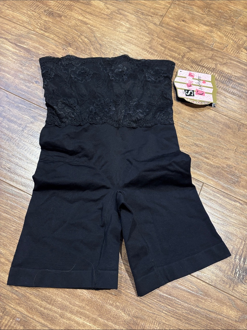 Body Beautiful Hidden Secrets High-Waist Black Lace Shaping Shorts